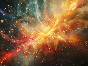 绚丽宇宙星云爆发景象