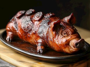 美味烤乳猪 色泽诱人