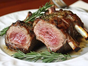 香烤迷迭羊排美味诱人