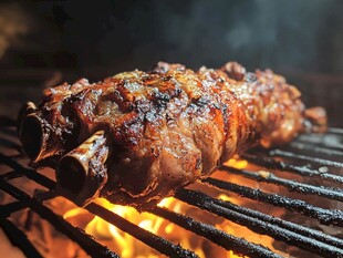 炭烤美味排骨滋滋冒油