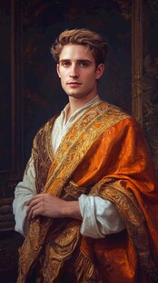 身着华丽长袍的优雅男子
