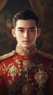 身着华丽服饰的英气男子