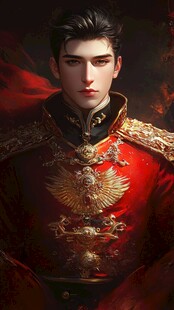 帝国军装男子威严肖像