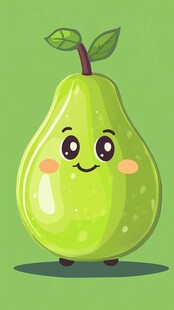 可爱绿梨卡通形象