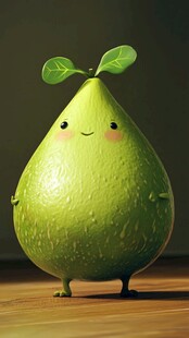 可爱拟人化梨子卡通形象