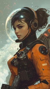 星际女宇航员的坚毅风采