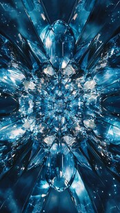 蓝色璀璨水晶抽象图案