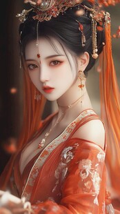 古风红衣佳人古典美韵