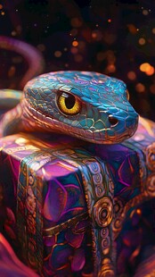 彩蛇盘踞神秘宝箱