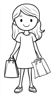 购物女孩的开心时刻