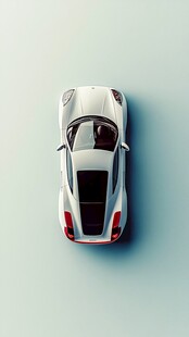 白色炫酷跑车俯视图