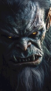 凶狠兽人头像特写