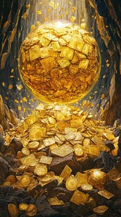 黄金巨球与金币宝藏奇观