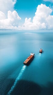 海上航船 碧海蓝天的征途