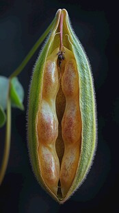 饱满豆荚特写