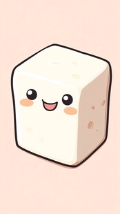 可爱卡通豆腐形象插画