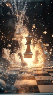 棋子炸裂瞬间的奇幻棋局