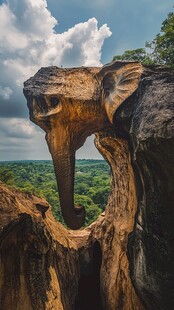 奇特大象造型岩石景观