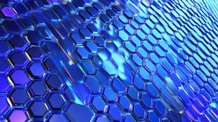 蓝色六边形科技感纹理背景