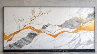 新中式山水金纹装饰画