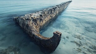 海中长堤伸向远方