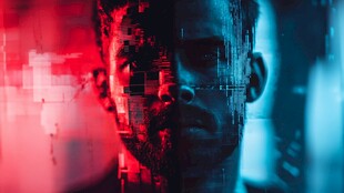 科技融合人脸的未来景象