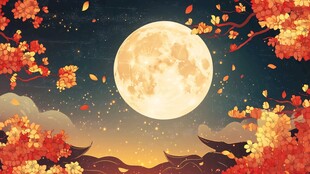 秋夜明月下的诗意景致