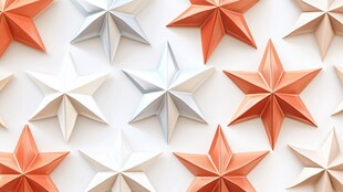 多彩立体星星装饰图案