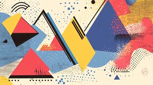 几何色块抽象艺术插画