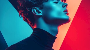 时尚男士光影魅力侧颜