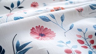 花卉图案的精美白色布料