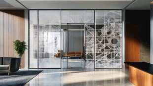 现代办公空间玻璃隔断设计