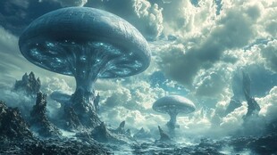 梦幻外星蘑菇地貌景观