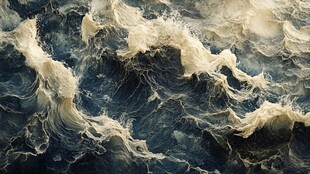 汹涌澎湃的海洋波浪景观