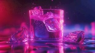 梦幻霓虹下的冰与酒