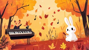 秋日森林中的音乐之约