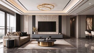 现代简约风客厅室内效果图