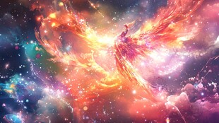 梦幻宇宙中的绚丽火凤凰