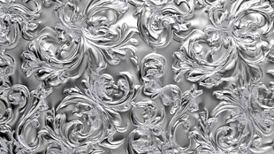 银色浮雕花纹金属质感图案