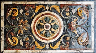 古典精美花纹大理石镶嵌画