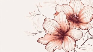淡雅双花插画背景图