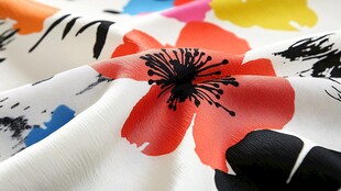 花卉印花面料特写