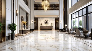 豪华大气的酒店大堂空间