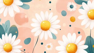 清新雏菊花卉背景图案