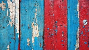 复古彩漆木板纹理特写