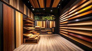 时尚木质材料展示空间