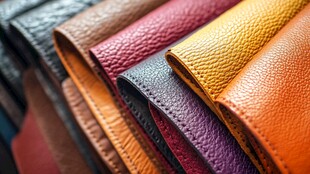 多彩皮革钱包展示
