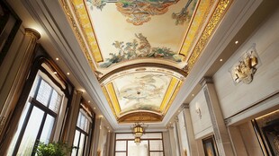 欧式奢华走廊天花板艺术