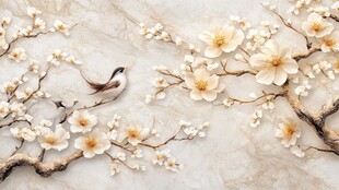 花鸟浮雕图 雅致中式风