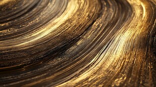 金色流动纹理艺术画面